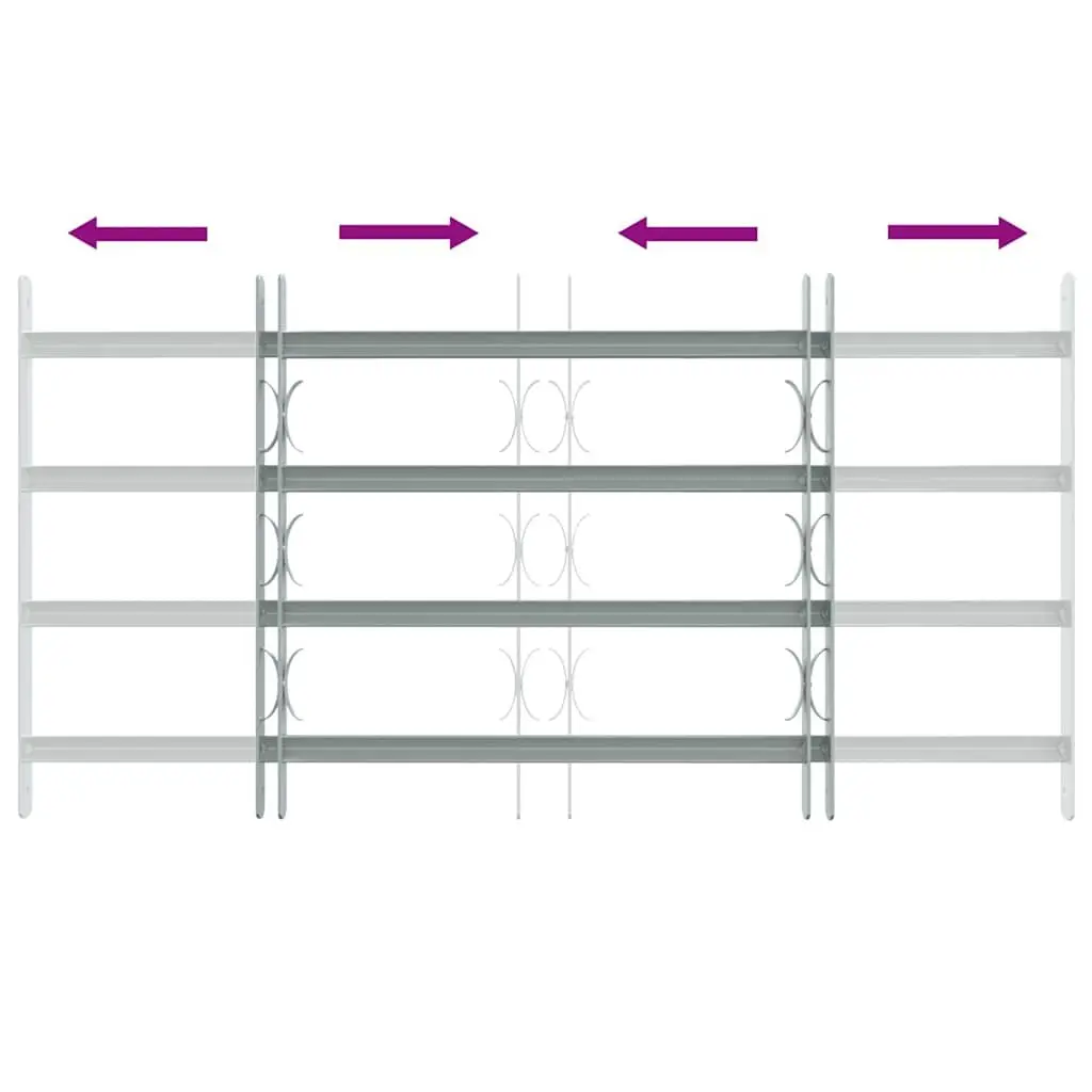 Security Grille with Adjustable Width 700-1050 mm in Silver Steel
