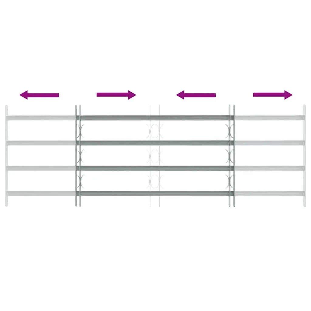 Security Grille Window Protection Home Adjustable 1000-1500mm Silver
