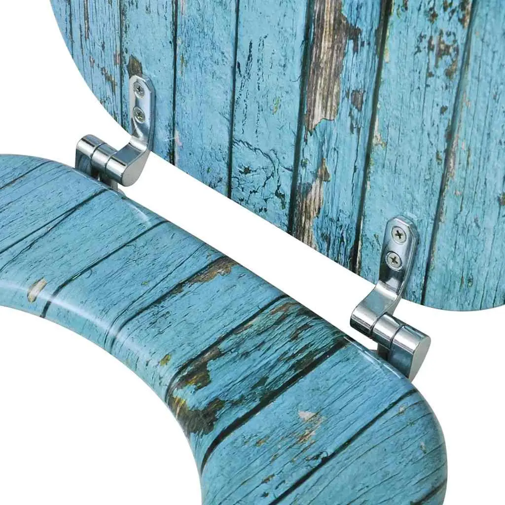 Blue MDF Toilet Seat with Adjustable Hinges