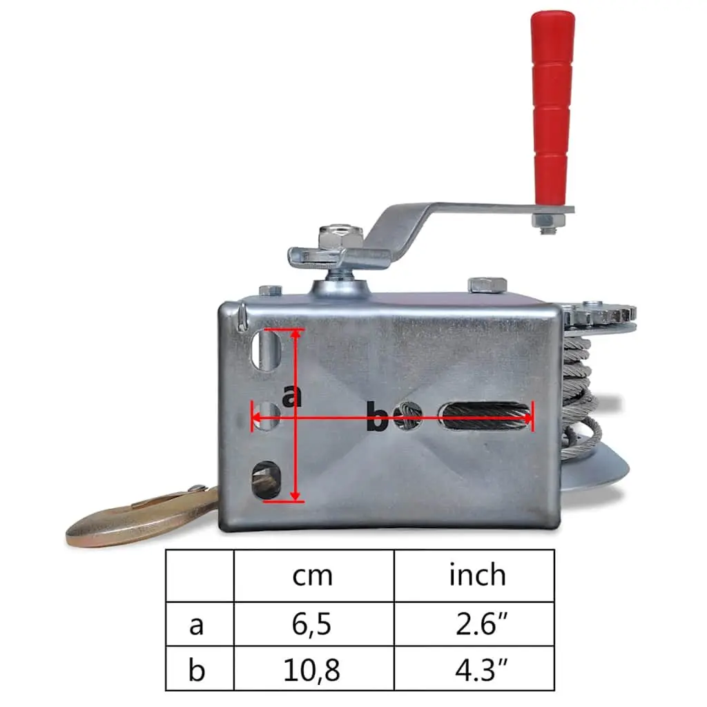 Heavy Duty Hand Winch with 10 m Cable