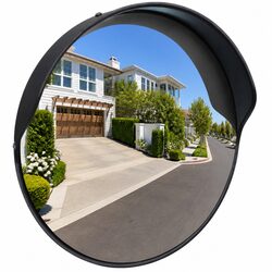 30cm Diameter Outdoor Convex Mirror in Black