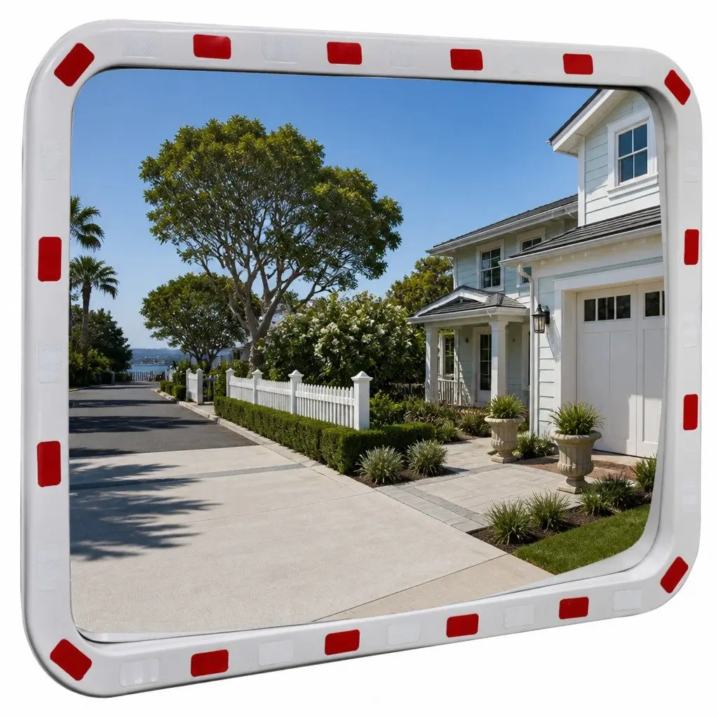 Convex Traffic Mirror Rectangle 60 x 80 cm Outdoor Road Safety Reflector