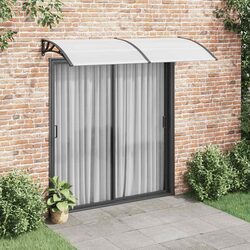 240 x 100 cm Door Canopy in Black with Polycarbonate Sheets