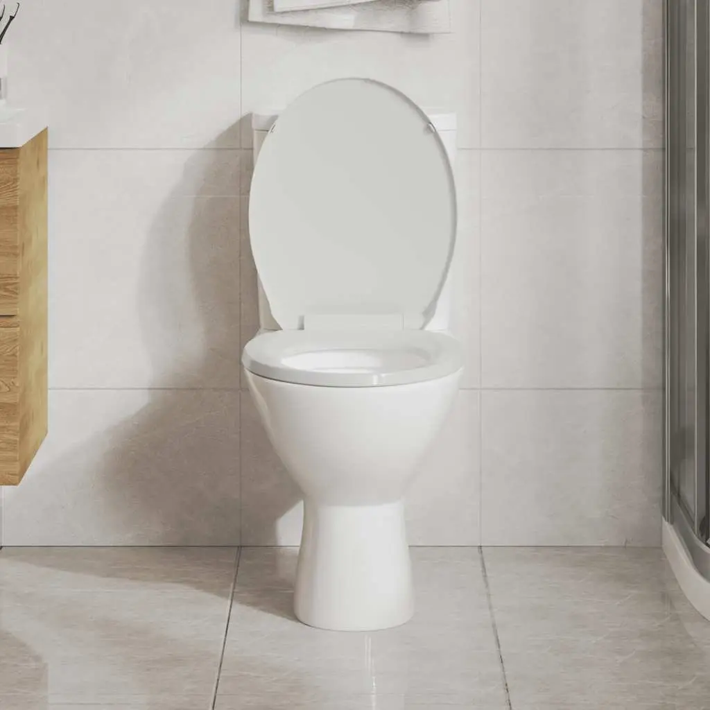 Soft-Close Toilet Seat Bathroom Accessory Oval White Standard Bowl