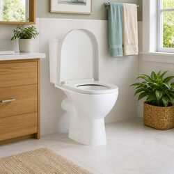 Square White Toilet Seat: Soft-Close, Quick-Release, Durable