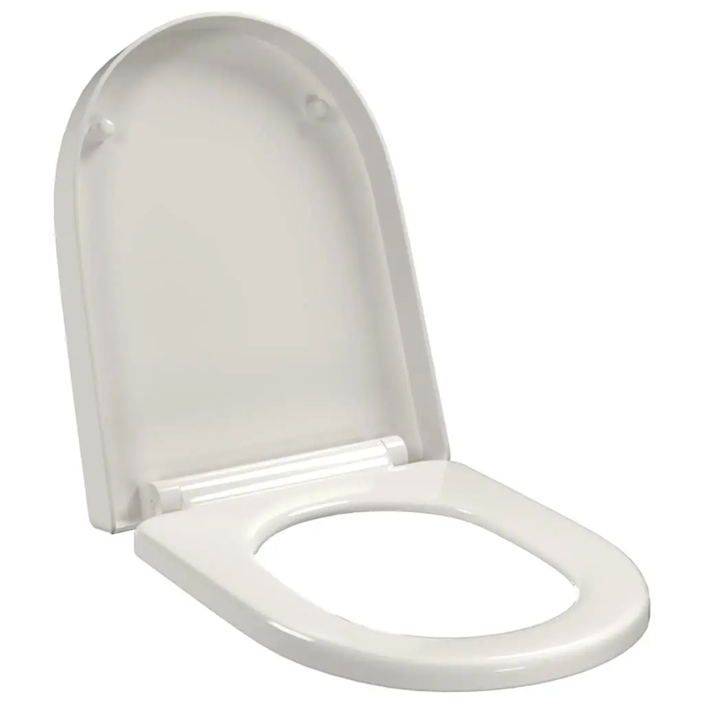 Toilet Seat Square for Bathroom White Standard Size Soft-close Quick-release
