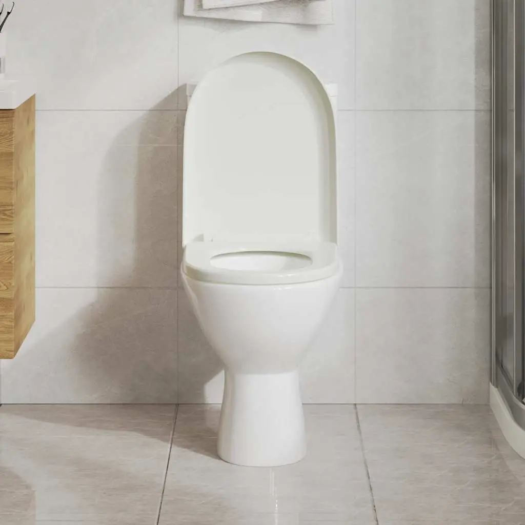 Toilet Seat Square for Bathroom White Standard Size Soft-close Quick-release