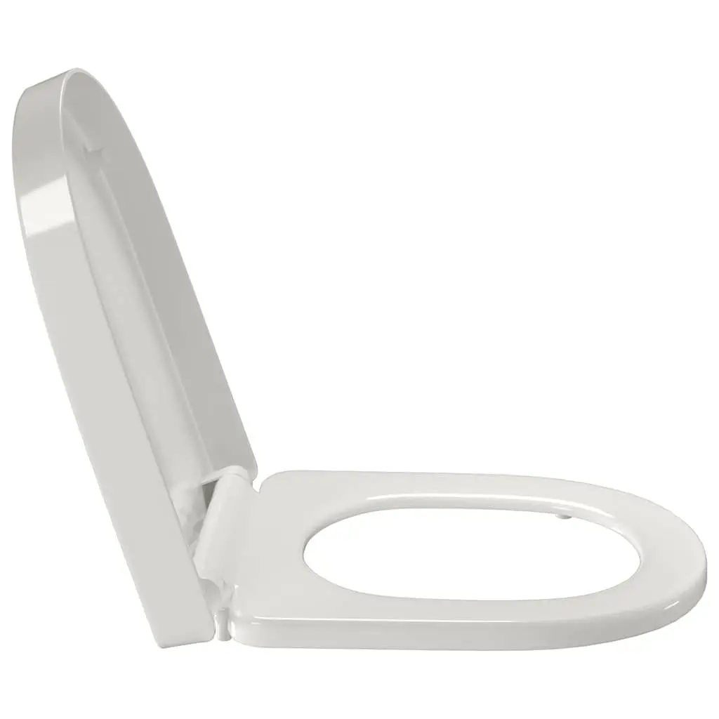 Toilet Seat Square for Bathroom White Standard Size Soft-close Quick-release