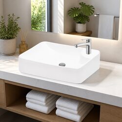 Ceramic Wash Basin with High Gloss Finish for Bathrooms