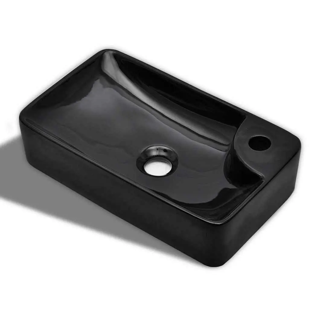 Black Ceramic Bathroom Sink with Precise Measurements