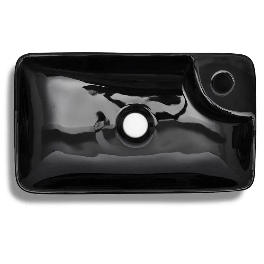 Black Ceramic Bathroom Sink with Precise Measurements