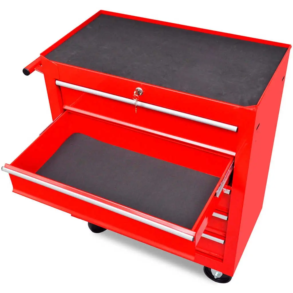 Tool Trolley Workshop Storage Cabinet 5 Drawers Organiser Workbench Lockable