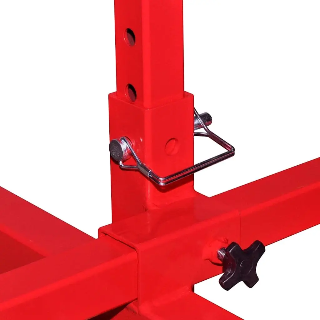 Mobile Axle Stand Red Heavy Duty Vehicle Support Adjustable Height Swivel