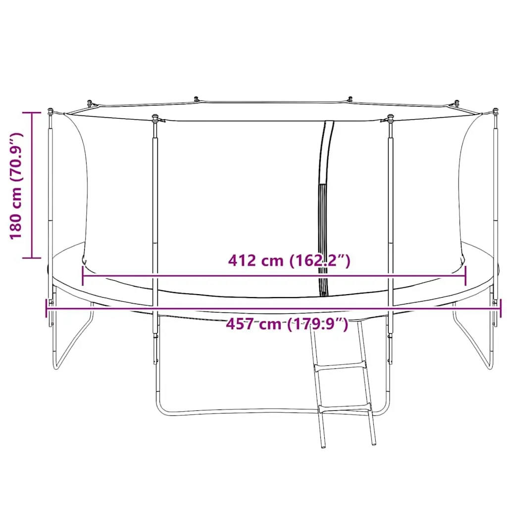 4.57m Round Trampoline Replacement Safety Net