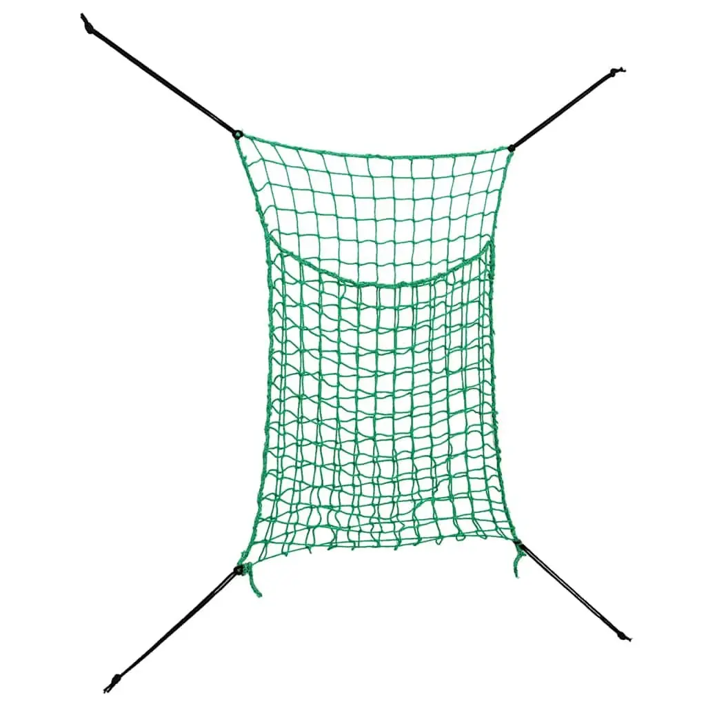 Hay Nets 2 Pieces Rectangular 0.9x1.5m Green PP Mesh Horse Pony Feeding Slow