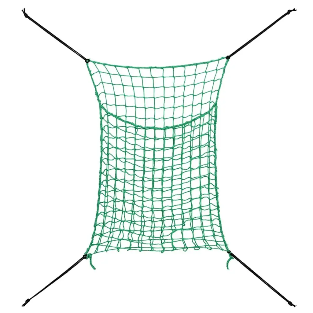 Hay Nets 2 Pieces Rectangular 0.9x1.5m Green PP Mesh Horse Pony Feeding Slow
