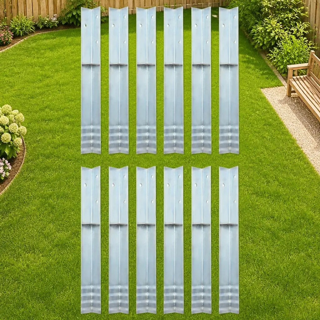 Ground Anchors L-Shaped for Play Tower 12 Piece Silver Steel Spikes