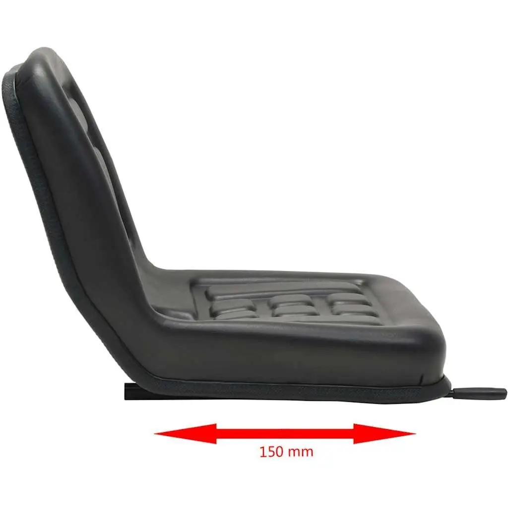 Universal Tractor Seat Black Padded Backrest Sliding Tracks Outdoor Equipment