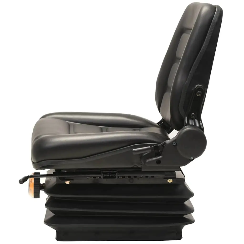 Tractor Seat Forklift Heavy Duty Suspension Adjustable Backrest Black