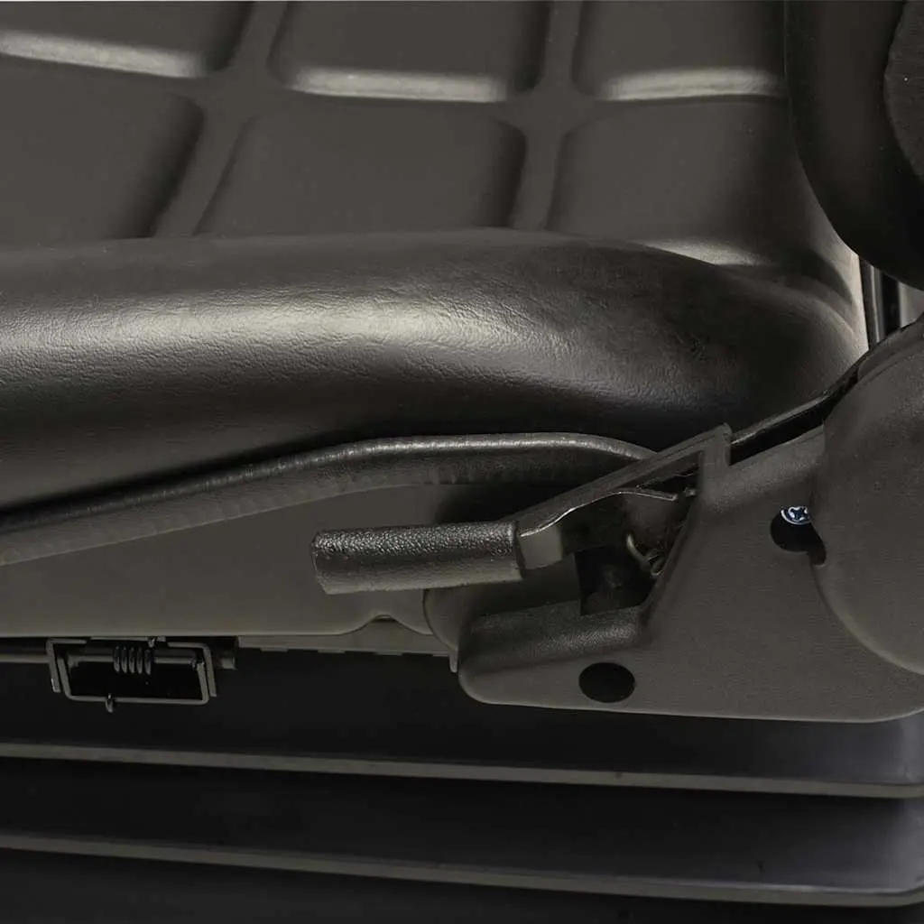 Tractor Seat Forklift Heavy Duty Suspension Adjustable Backrest Black