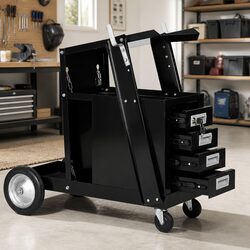 Welding Cart Specifications: Black Steel Tool Organiser