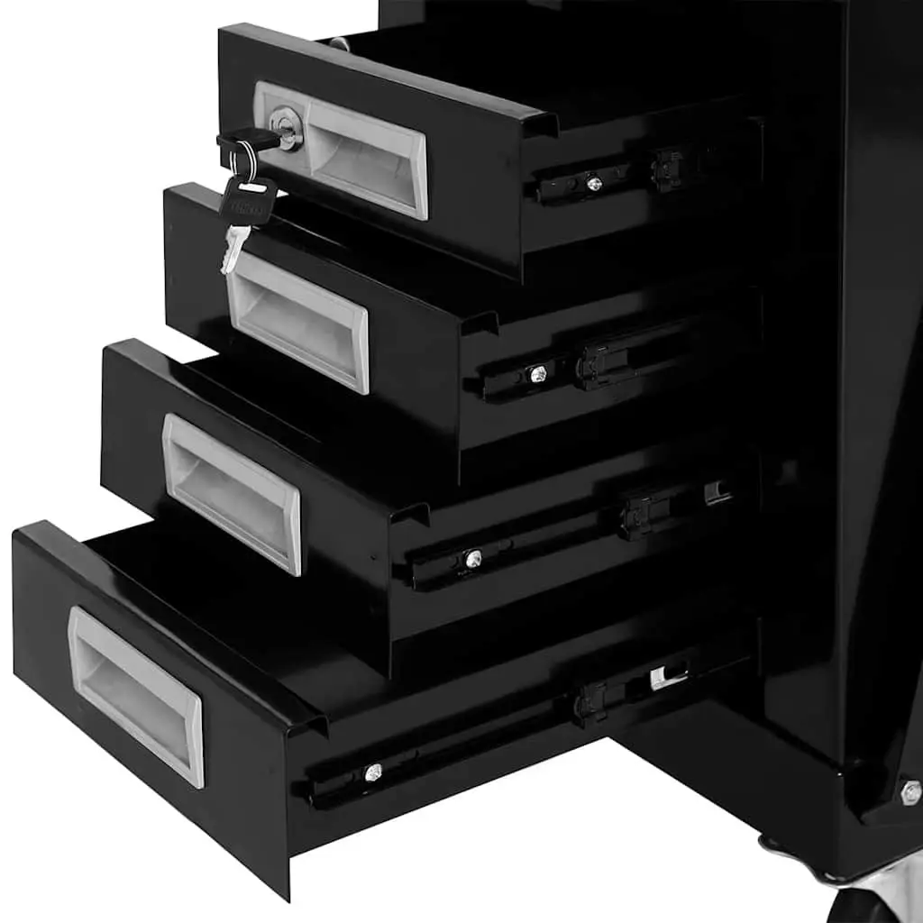 Welding Cart for Tool Storage Black Steel Mobile Trolley 4 Drawers