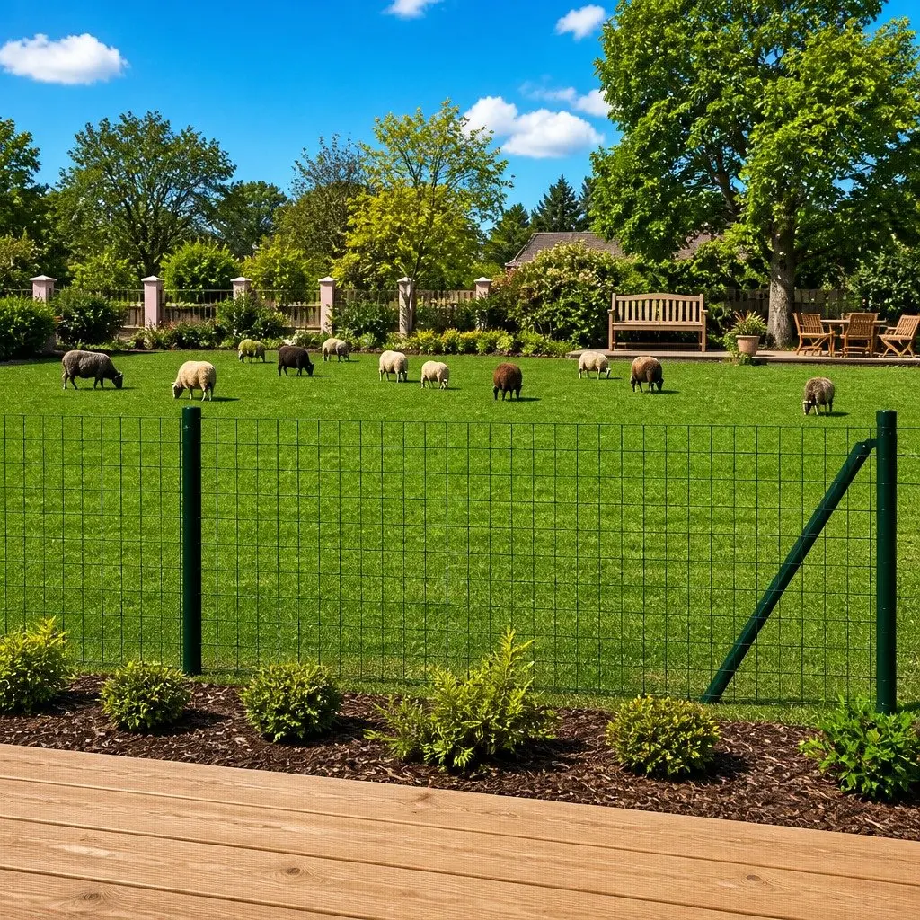 Steel Wire Mesh Fence Panel for Garden Perimeter 25x1 m Green