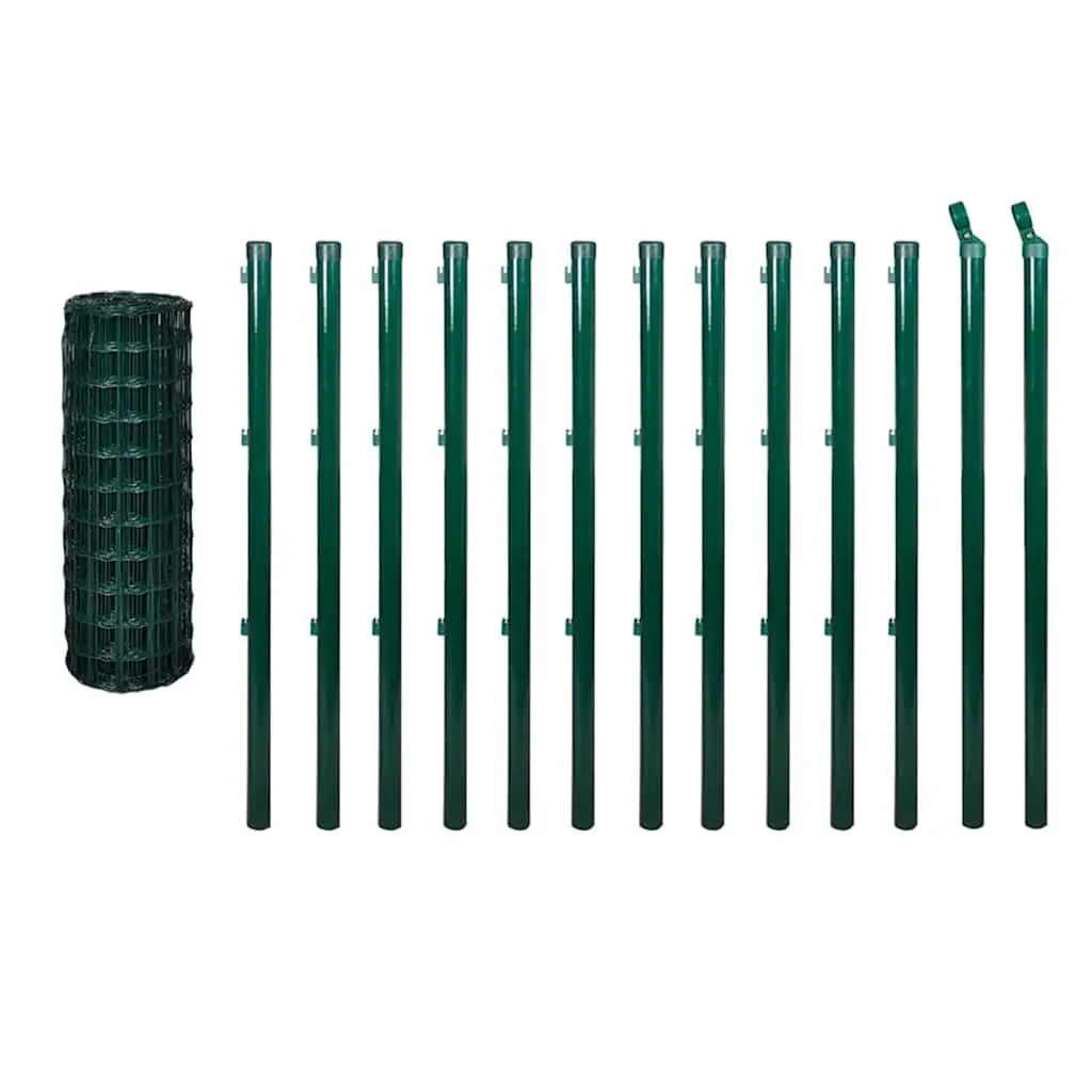 Steel Wire Mesh Fence Panel for Garden Perimeter 25x1 m Green