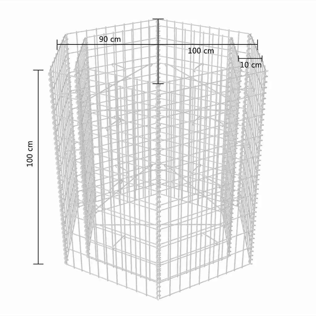 Hexagonal Gabion Raised Bed Garden Planter 100x90x100 cm