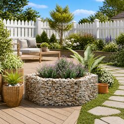 Hexagonal Gabion Raised Bed: 160 x 140 x 50 cm, Steel Mesh