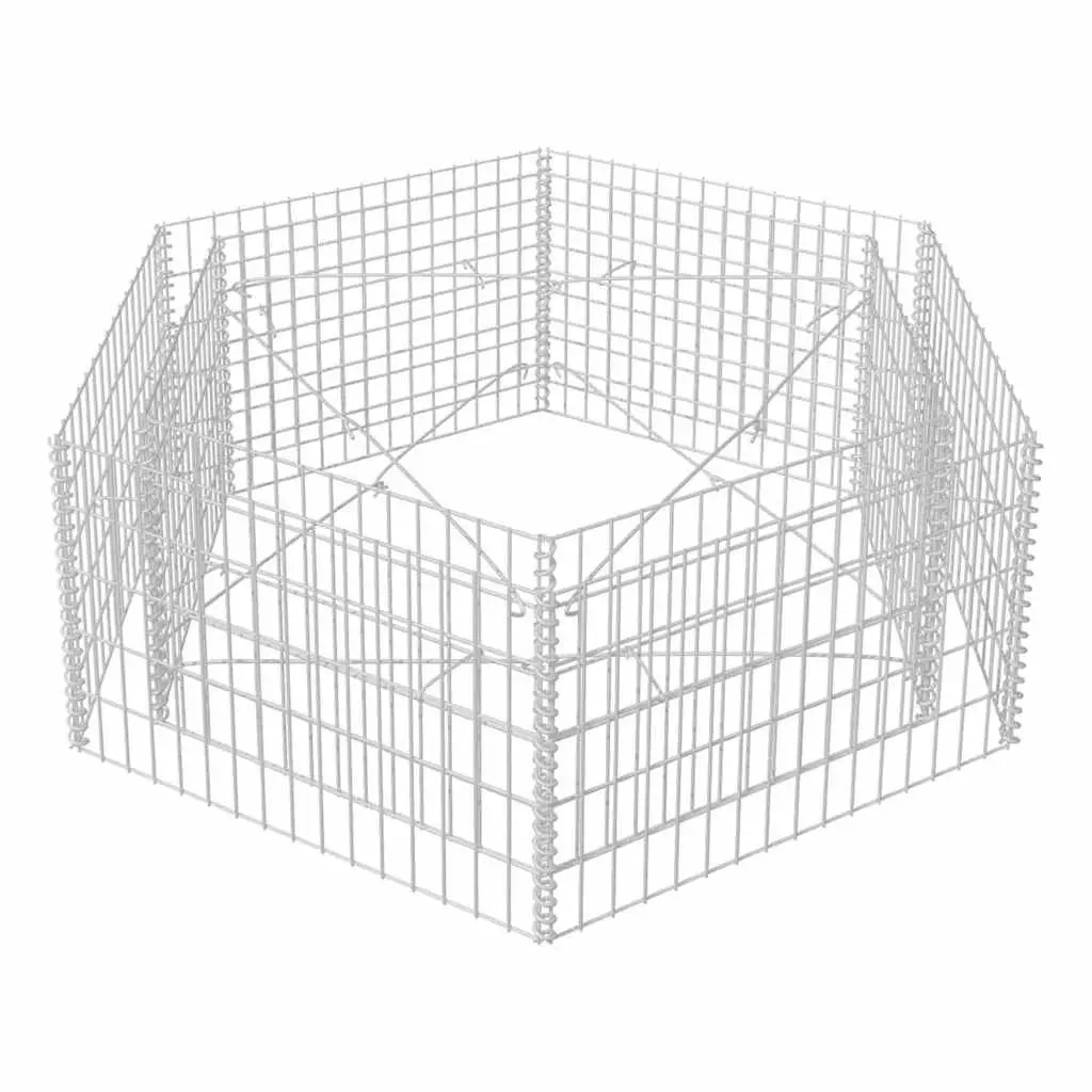 Hexagonal Gabion Raised Bed Garden Planter Outdoor Patio 160 x 140 x 50 cm