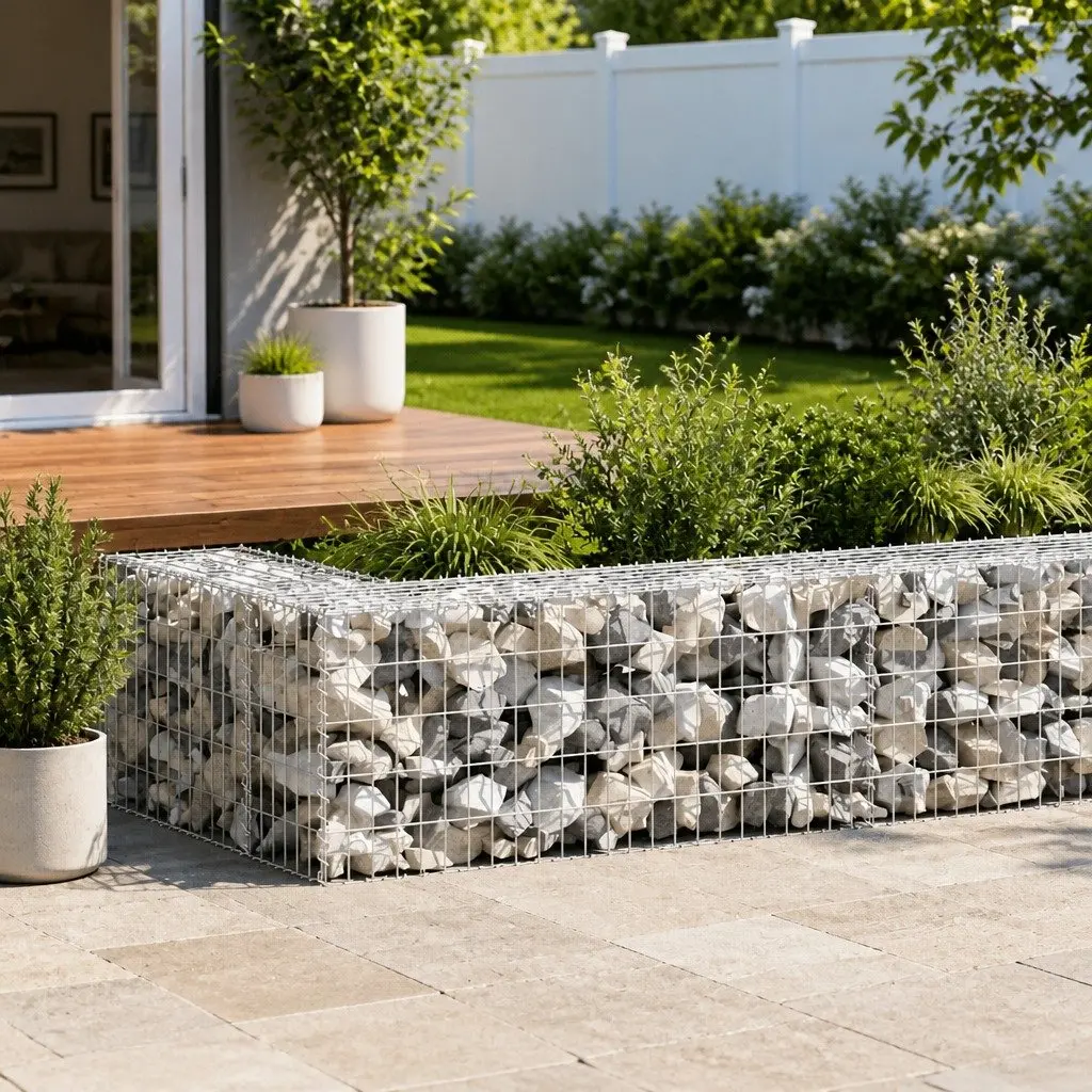 Gabion Basket Galvanised Steel Garden Retaining Wall Barrier 100 x 50 x 50 cm