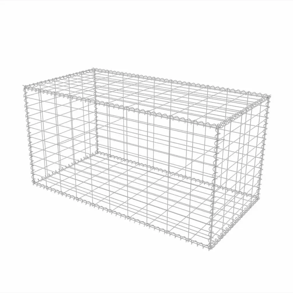 Gabion Basket Galvanised Steel Garden Retaining Wall Barrier 100 x 50 x 50 cm