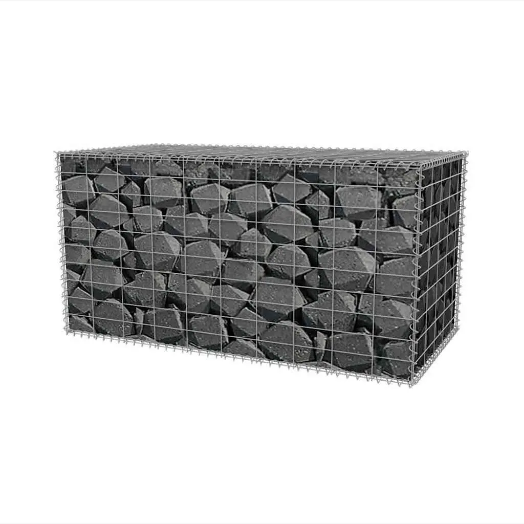 Gabion Basket Galvanised Steel Garden Retaining Wall Barrier 100 x 50 x 50 cm