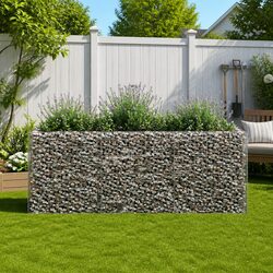 Gabion Raised Bed Planter: 270x90x100 cm Silver Structure