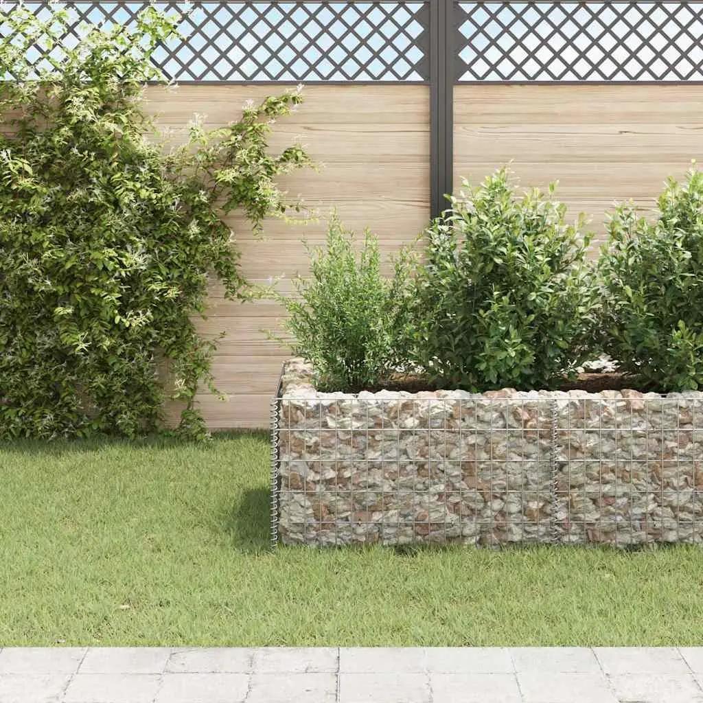 Gabion Raised Bed Garden Planter Border Box Silver 360x90x50cm Outdoor