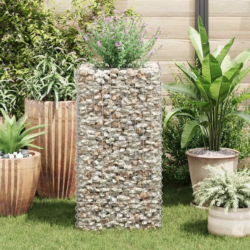 Raised Bed Garden Planter Border Galvanised Steel 50x50x100cm for Flowers and Plants