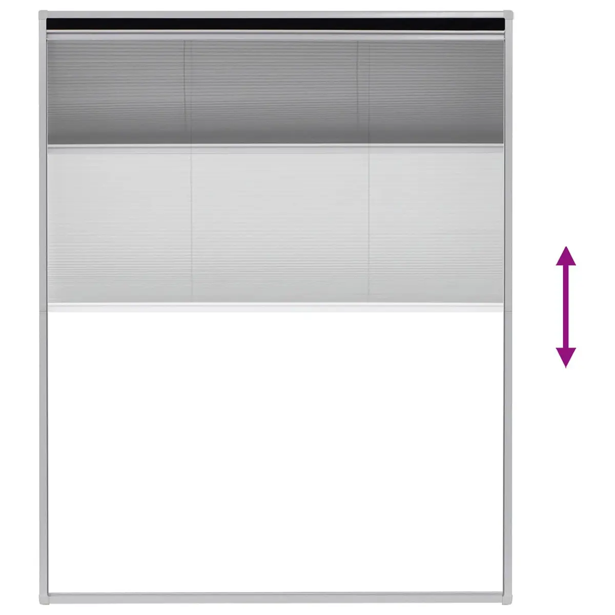 Plisse Insect Screen Window Black Mesh Aluminium Frame 80x100 cm Roof Windows