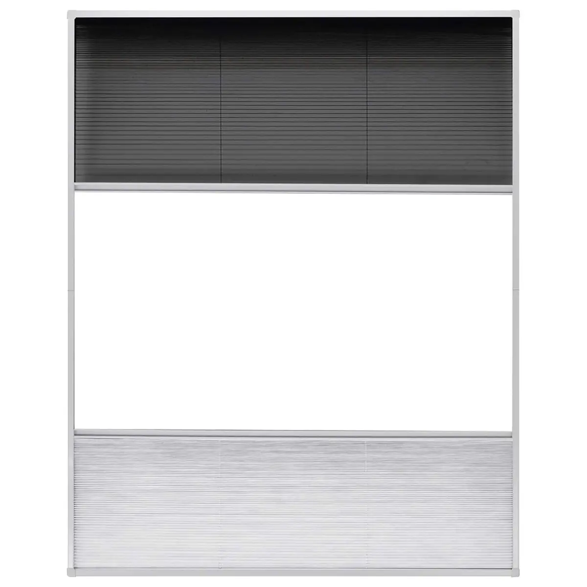 Plisse Insect Screen Window 80x100cm Mesh Shade Aluminium Frame Black