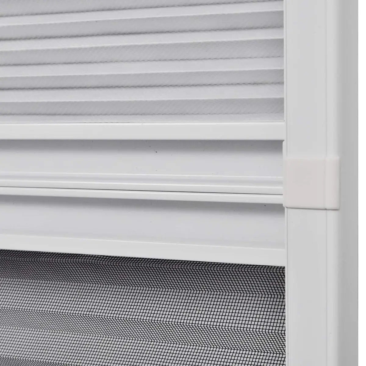 Plisse Insect Screen Window 80x100cm Mesh Shade Aluminium Frame Black