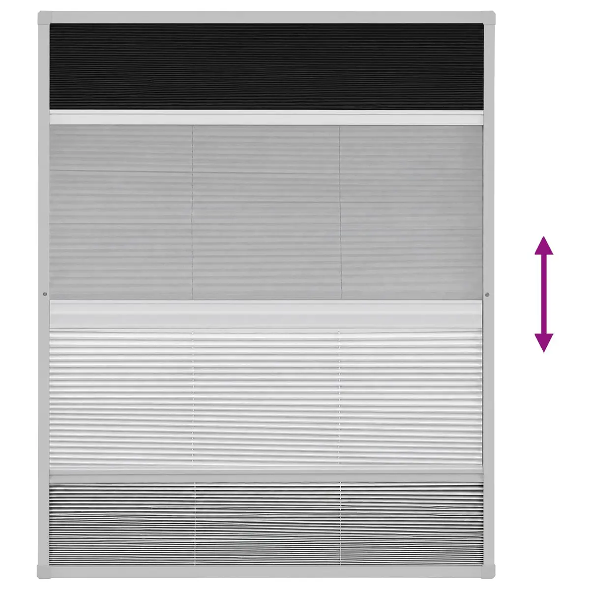 Plisse Insect Screen Window 80x100cm Mesh Shade Aluminium Frame Black
