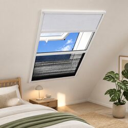 Plisse Insect Screen Window: 80x120 cm, Black Aluminium Frame