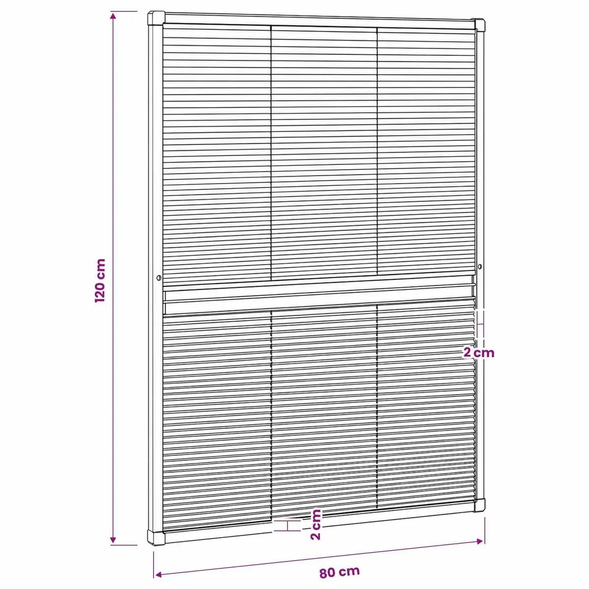 Plisse Insect Screen Window 80x120 cm Mesh Shade Roof Window Aluminium Frame