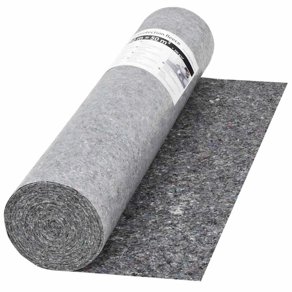 Painter Fleece Floor Protection Dust Sheet for Home Use 50m x 1m Grey Absorbent Non-slip