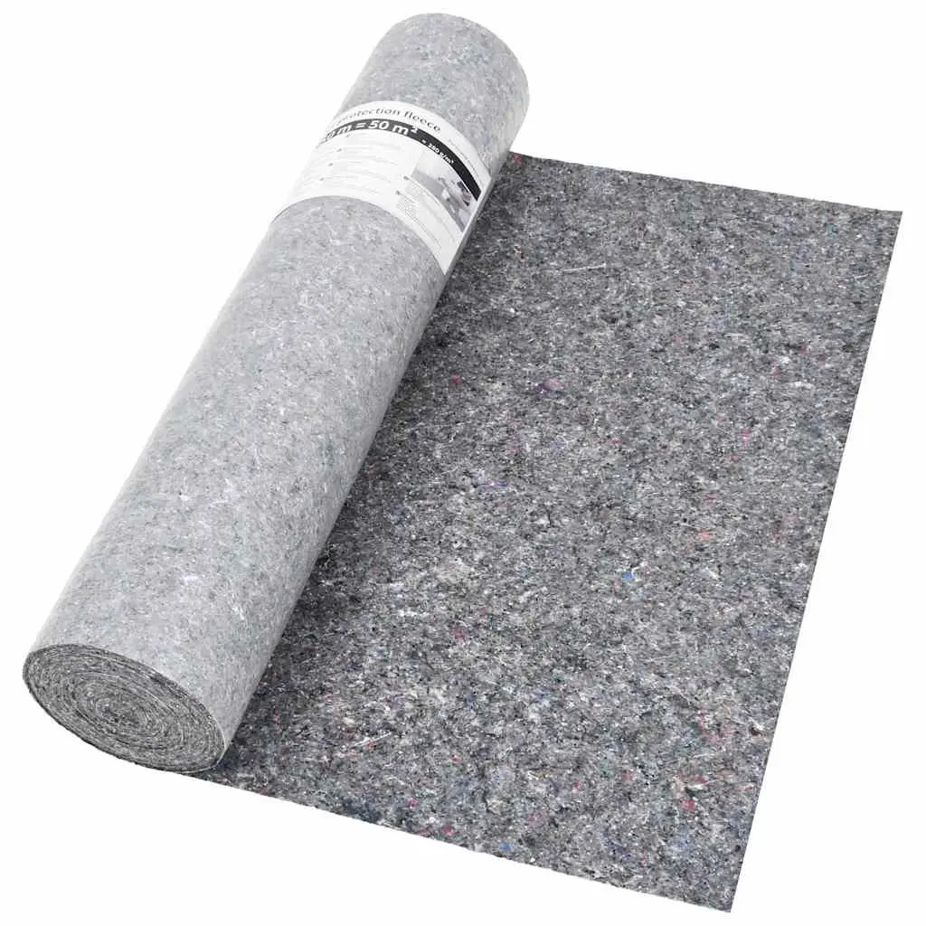 Painter Fleece Floor Protection Dust Sheet for Home Use 50m x 1m Grey Absorbent Non-slip