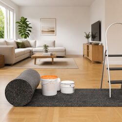 Dust Sheet Roll, 50m x 1m, Grey, Non-slip and Water Resistant