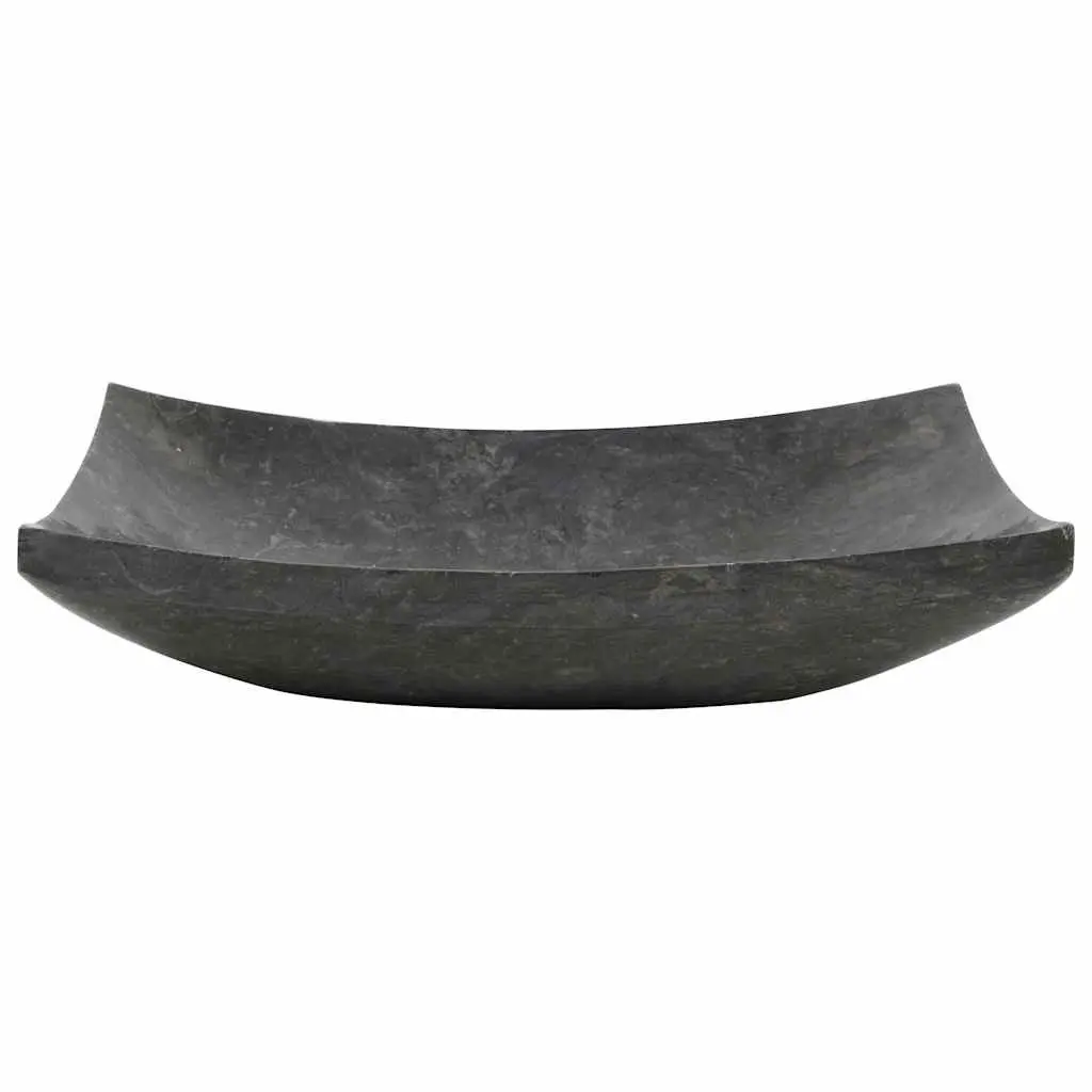 Bathroom Basin Sink 50x35x12 cm Rectangular Natural Stone Black Marble Washroom