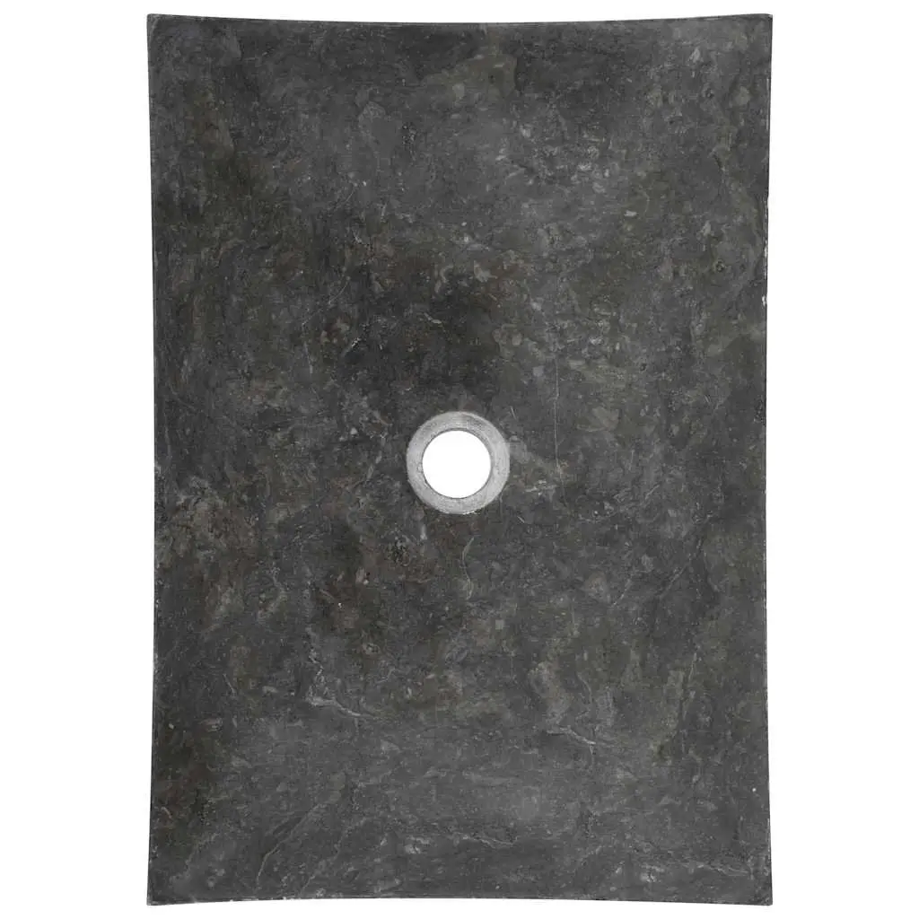 Bathroom Basin Sink 50x35x12 cm Rectangular Natural Stone Black Marble Washroom