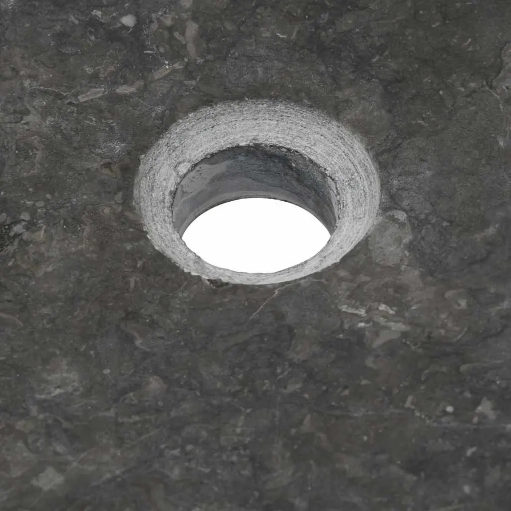 Bathroom Basin Sink 50x35x12 cm Rectangular Natural Stone Black Marble Washroom
