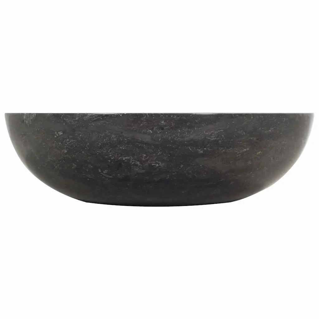 Bathroom Sink Washroom 40x12 cm Black Natural River Stone Handmade